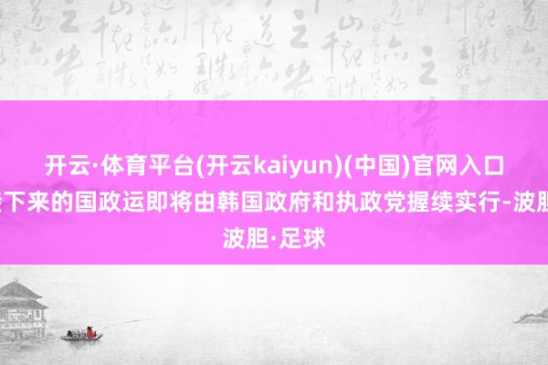 开云·体育平台(开云kaiyun)(中国)官网入口登录接下来的国政运即将由韩国政府和执政党握续实行-波胆·足球
