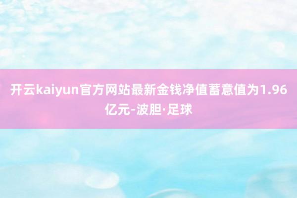 开云kaiyun官方网站最新金钱净值蓄意值为1.96亿元-波胆·足球