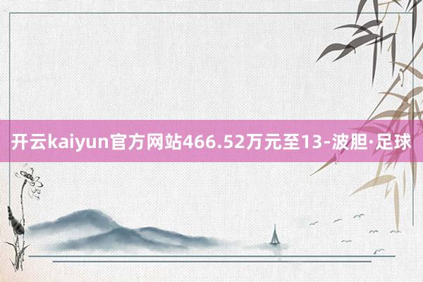 开云kaiyun官方网站466.52万元至13-波胆·足球