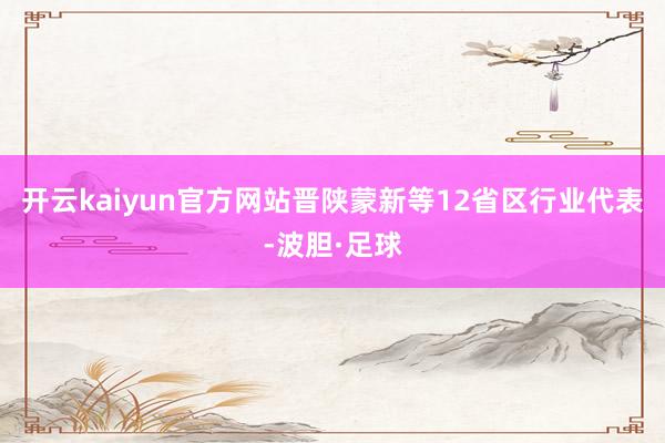 开云kaiyun官方网站晋陕蒙新等12省区行业代表-波胆·足球