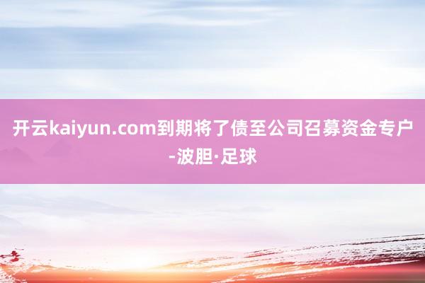 开云kaiyun.com到期将了债至公司召募资金专户-波胆·足球