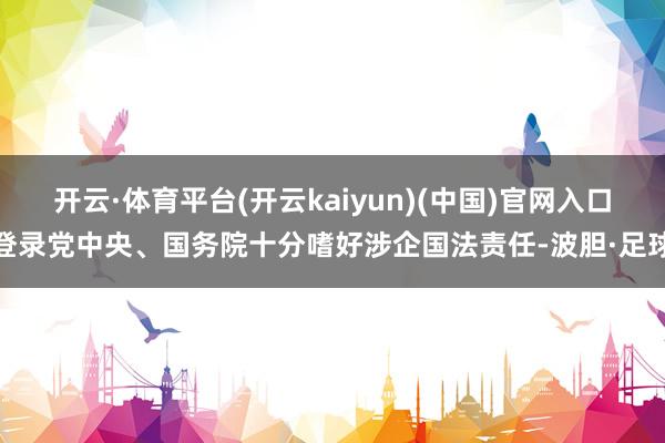 开云·体育平台(开云kaiyun)(中国)官网入口登录党中央、国务院十分嗜好涉企国法责任-波胆·足球