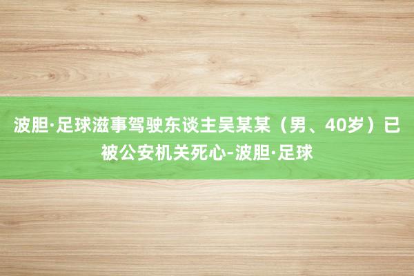 波胆·足球滋事驾驶东谈主吴某某（男、40岁）已被公安机关死心-波胆·足球