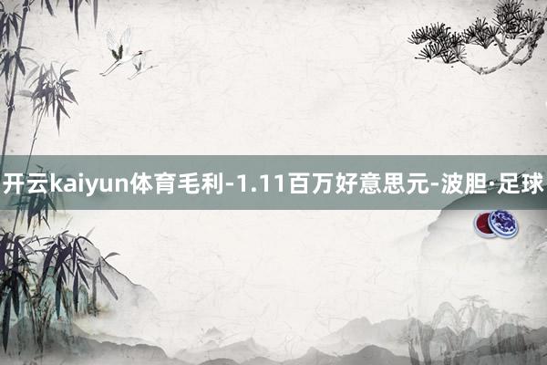 开云kaiyun体育毛利-1.11百万好意思元-波胆·足球