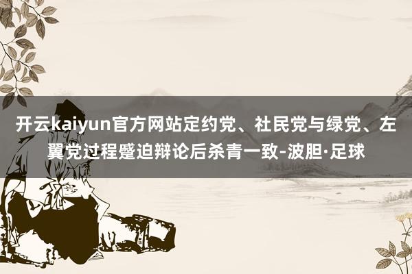 开云kaiyun官方网站定约党、社民党与绿党、左翼党过程蹙迫辩论后杀青一致-波胆·足球
