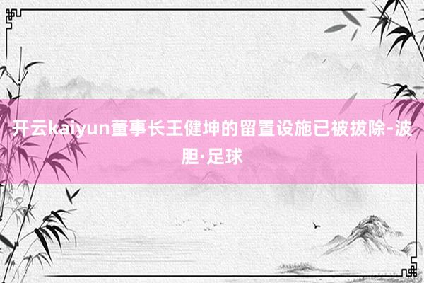 开云kaiyun董事长王健坤的留置设施已被拔除-波胆·足球