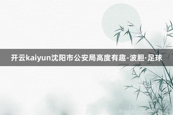 开云kaiyun沈阳市公安局高度有趣-波胆·足球