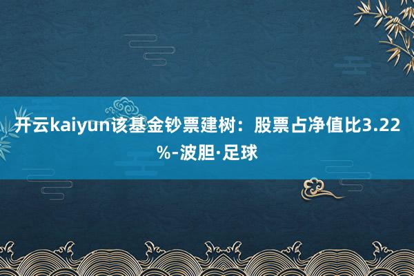 开云kaiyun该基金钞票建树：股票占净值比3.22%-波胆·足球