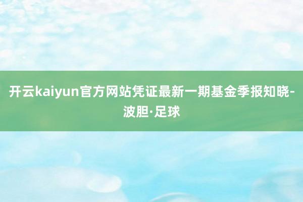 开云kaiyun官方网站凭证最新一期基金季报知晓-波胆·足球