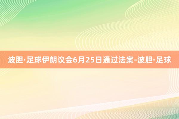 波胆·足球　　伊朗议会6月25日通过法案-波胆·足球