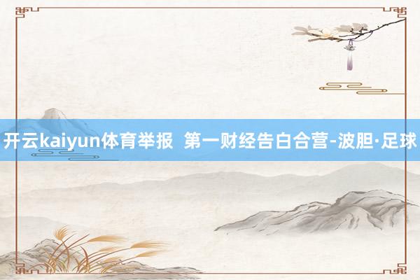 开云kaiyun体育举报  第一财经告白合营-波胆·足球