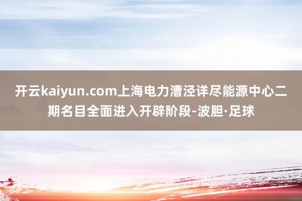 开云kaiyun.com上海电力漕泾详尽能源中心二期名目全面进入开辟阶段-波胆·足球