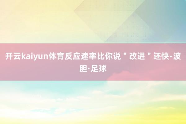 开云kaiyun体育反应速率比你说＂改进＂还快-波胆·足球