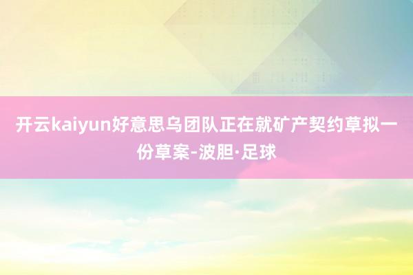 开云kaiyun好意思乌团队正在就矿产契约草拟一份草案-波胆·足球