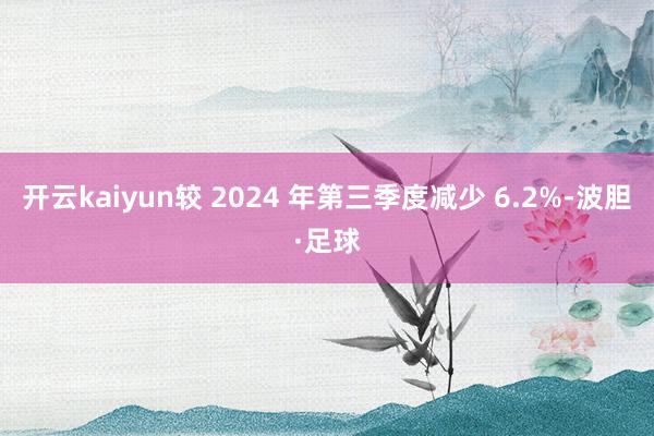 开云kaiyun较 2024 年第三季度减少 6.2%-波胆·足球