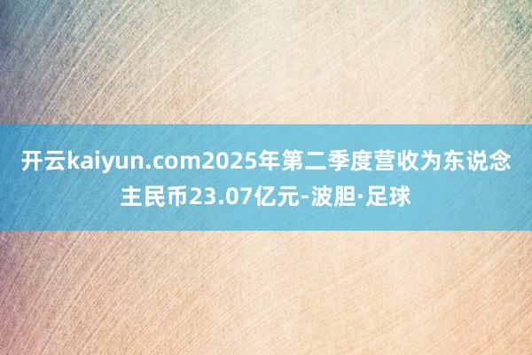 开云kaiyun.com2025年第二季度营收为东说念主民币23.07亿元-波胆·足球