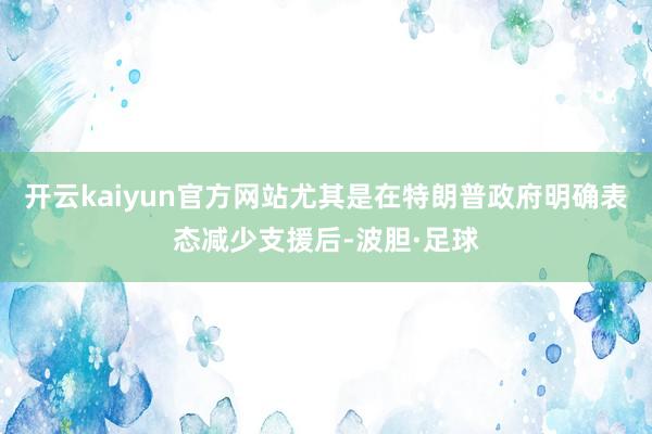 开云kaiyun官方网站尤其是在特朗普政府明确表态减少支援后-波胆·足球
