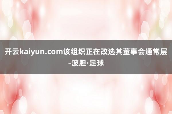 开云kaiyun.com该组织正在改选其董事会通常层-波胆·足球
