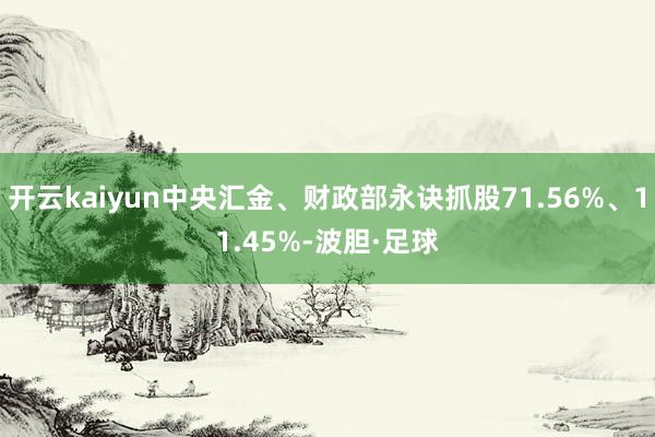 开云kaiyun中央汇金、财政部永诀抓股71.56%、11.45%-波胆·足球