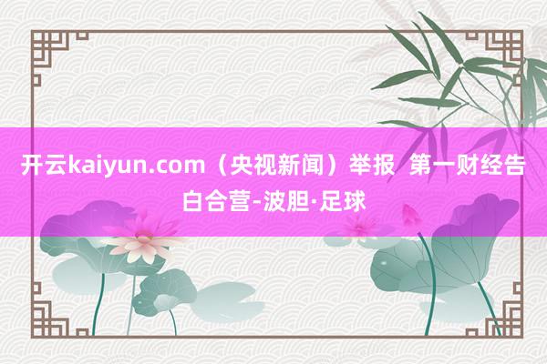 开云kaiyun.com（央视新闻）举报  第一财经告白合营-波胆·足球