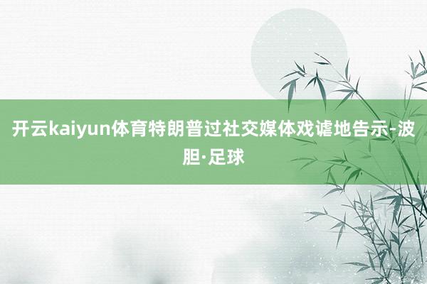 开云kaiyun体育特朗普过社交媒体戏谑地告示-波胆·足球