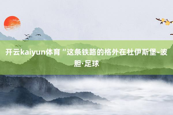 开云kaiyun体育“这条铁路的格外在杜伊斯堡-波胆·足球