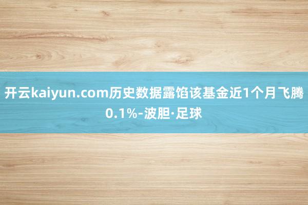 开云kaiyun.com历史数据露馅该基金近1个月飞腾0.1%-波胆·足球