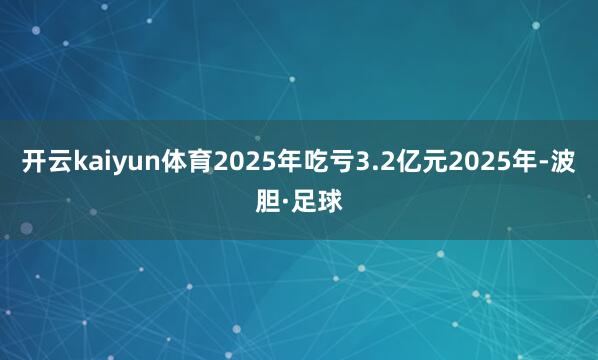 开云kaiyun体育2025年吃亏3.2亿元2025年-波胆·足球