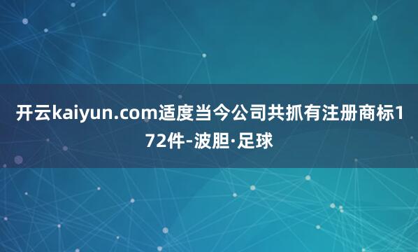 开云kaiyun.com适度当今公司共抓有注册商标172件-波胆·足球