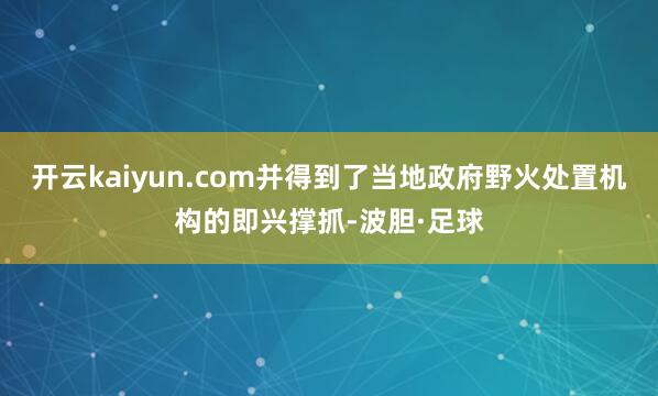 开云kaiyun.com并得到了当地政府野火处置机构的即兴撑抓-波胆·足球