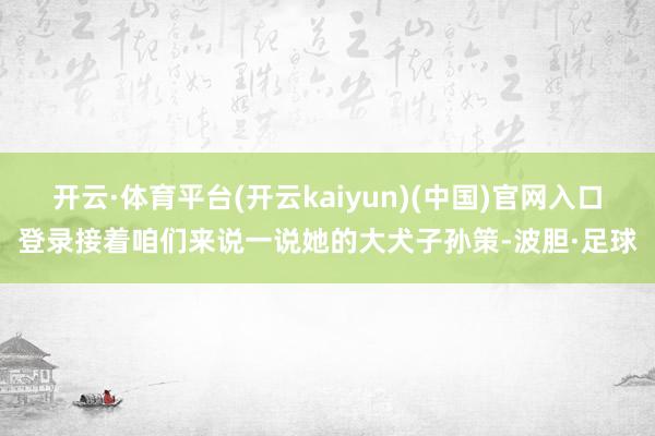 开云·体育平台(开云kaiyun)(中国)官网入口登录接着咱们来说一说她的大犬子孙策-波胆·足球