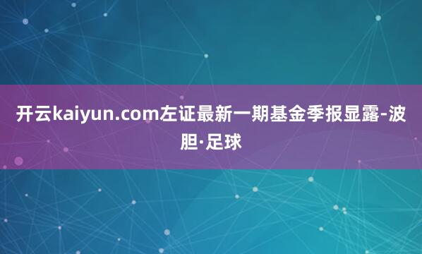 开云kaiyun.com左证最新一期基金季报显露-波胆·足球