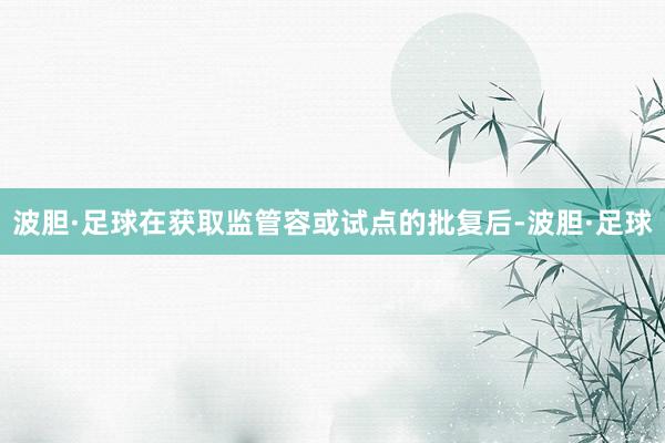 波胆·足球在获取监管容或试点的批复后-波胆·足球