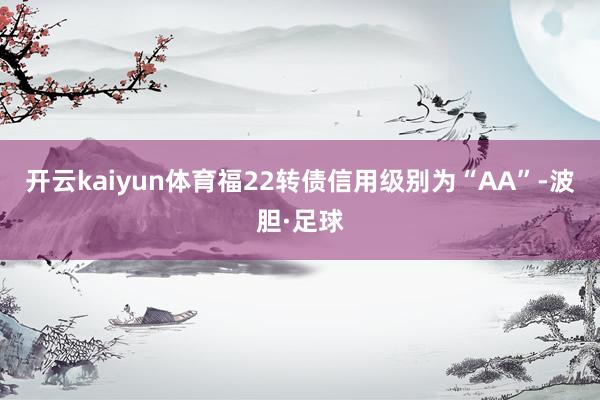 开云kaiyun体育福22转债信用级别为“AA”-波胆·足球