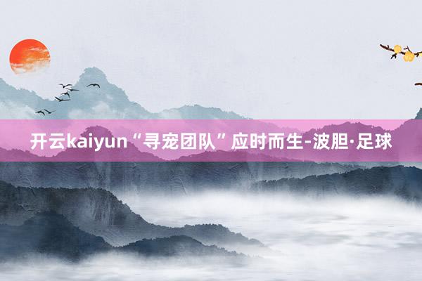开云kaiyun“寻宠团队”应时而生-波胆·足球