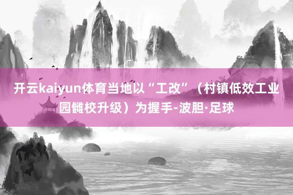 开云kaiyun体育当地以“工改”（村镇低效工业园雠校升级）为握手-波胆·足球