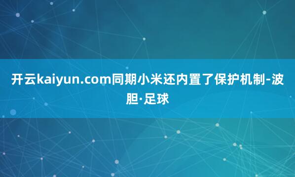 开云kaiyun.com同期小米还内置了保护机制-波胆·足球